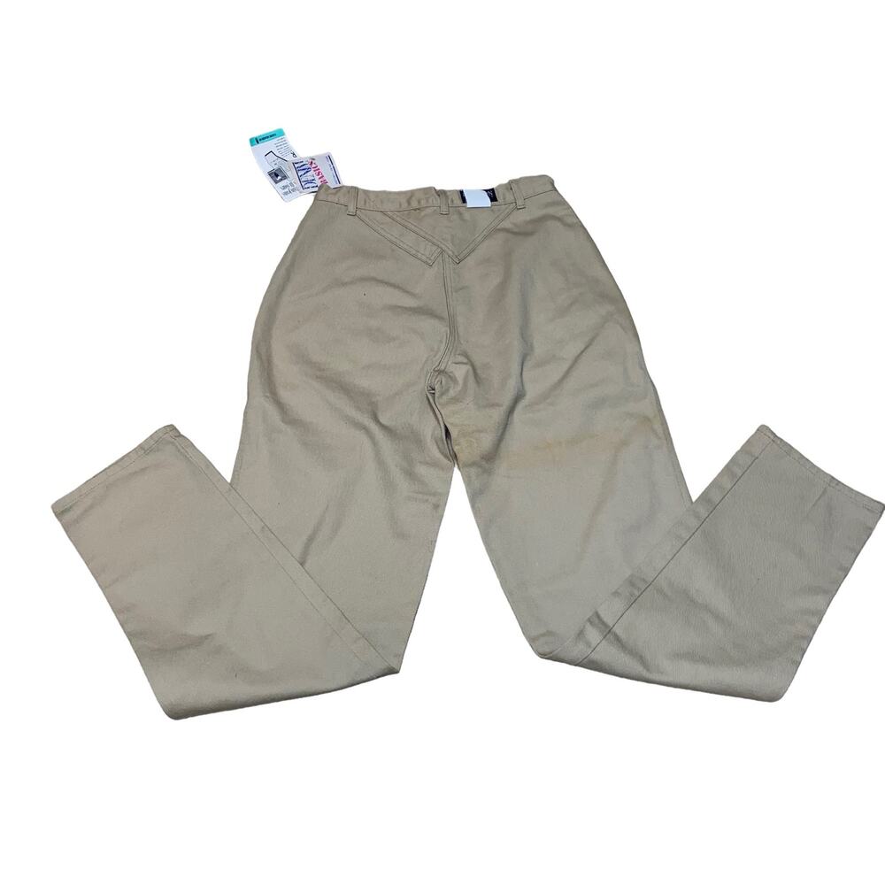 Rocky Mountain Vintage Khaki Tan Straight Leg Pleated High Rise Pants Size 33